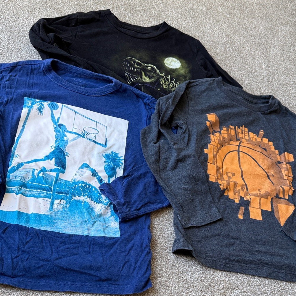 Boys Graphic Long Sleeve T-Shirts Lot of 3